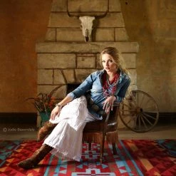 American Dakota Textiles Decor Trader Collection: Rustic Cross Sunset Area Rugs