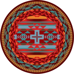 American Dakota Textiles Decor Trader Collection: Rustic Cross Sunset Area Rugs