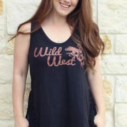 Original Cowgirl Clothing T-Shirts: Tank Wild West Fringe Ladies'