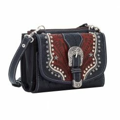 American West Handbags Ladies' American West Handbag Texas Two Step Collection: Crossbody Wallet Combo Star
