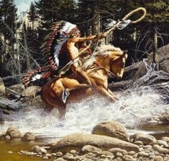 TXLC Custom Tile Made In The USA For Home Western Art Tile: Artist Frank McCarthy "The Challenge"