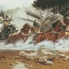 TXLC Custom Tile Western Art Tile: Artist Frank McCarthy "The Fording"