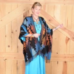 Rhonda Stark Italian Acrylic Collection: Shawl Thunderbird, Fringe Ladies' 10 Rhonda Stark Italian Acrylic Collection: Shawl Thunderbird, Fringe Ladies'