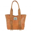 American West Handbags American West Handbag Mohave Collection: Leather Small Zip Top Tote With Fringe