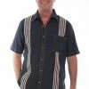 Scully Leather Company Men's Farthest Point Collection Shirt: Short Sleeve Traveler Contrast Gun Metal