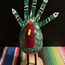 Edith Herbert John Decor Folk Art Navajo Hand Carved Small Turkey