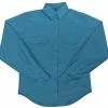 White Horse Apparel Women's Western Shirt: White Horse Solid Broadcloth Turquoise