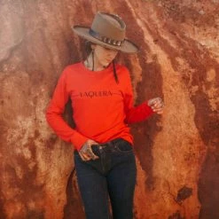 Ladies' Original Cowgirl Clothing T-Shirts: Thermal Vaquera Red Rose