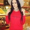 Ladies' Original Cowgirl Clothing T-Shirts: Thermal Vaquera Red Rose