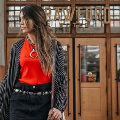 Ladies' Original Cowgirl Clothing T-Shirts: Thermal Vaquera Red Rose