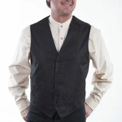 Scully Leather Company Men's Western Vest Collection: Rangewear Paisley No Lapels