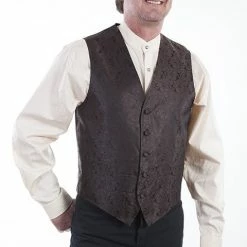 Scully Leather Company Men's Western Vest Collection: Rangewear Paisley No Lapels