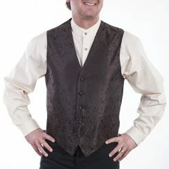 Scully Leather Company Men's Western Vest Collection: Rangewear Paisley No Lapels