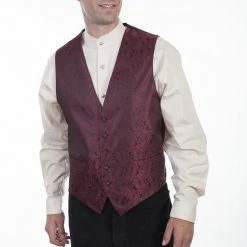 Scully Leather Company Men's Western Vest Collection: Rangewear Paisley No Lapels