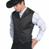 Scully Leather Company Men's Western Vest Collection: Rangewear Floral Stripe Notched Lapels
