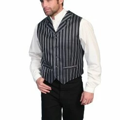 Scully Leather Company Men's Western Vest Collection: Rangewear Double Pinstripe