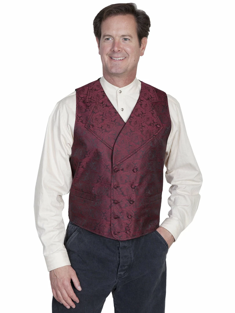 Scully Leather Company Men's Western Vest Collection: Rangewear Double Breasted Wide Lapels 3 Scully Leather Company Men's Western Vest Collection: Rangewear Double Breasted Wide Lapels