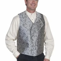 Scully Leather Company Men's Western Vest Collection: Rangewear Double Breasted Wide Lapels