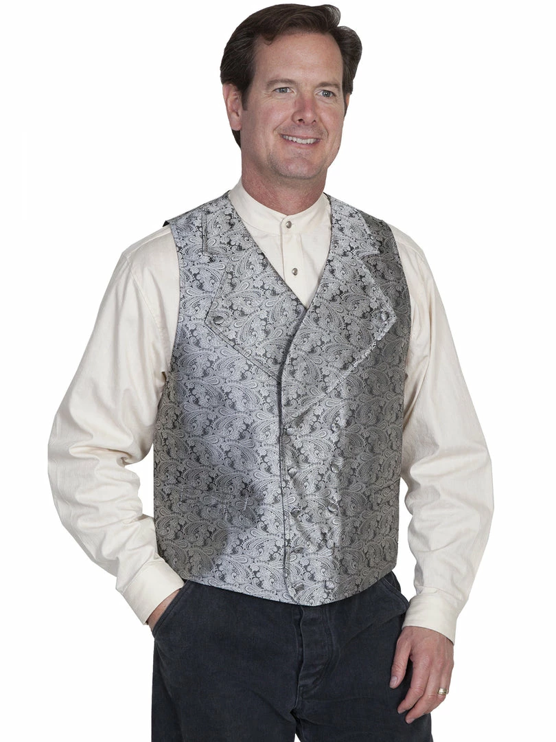 Scully Leather Company Men's Western Vest Collection: Rangewear Double Breasted Wide Lapels 4 Scully Leather Company Men's Western Vest Collection: Rangewear Double Breasted Wide Lapels