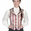 Scully Leather Company Women's Old West Vest Collection: Rangewear Floral Stripe