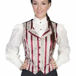 Scully Leather Company Women's Old West Vest Collection: Rangewear Floral Stripe