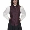 Scully Leather Company Ladies' Womens Old West Vest Collection: Rangewear Band Collar