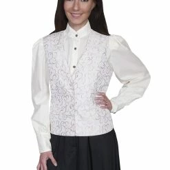 Scully Leather Company Ladies' Women's Old West Vest Collection: Rangewear Scroll Vine Pattern