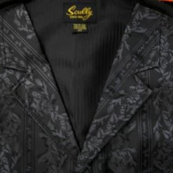 Scully Leather Company Men's Western Vest Collection: Rangewear Floral Stripe Notched Lapels