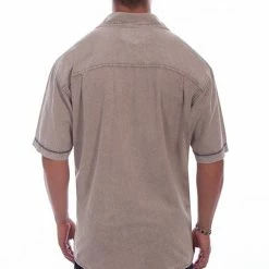 Scully Leather Company Men's Farthest Point Collection Shirt: Short Sleeve The Voyager Stone