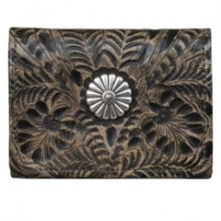 American West Handbags American West Tooled Collection: Leather Tri-Fold Wallet With Concho Ladies' 14 American West Handbags American West Tooled Collection: Leather Tri-Fold Wallet With Concho Ladies'