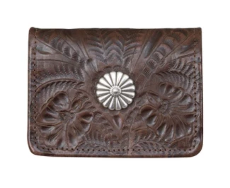 American West Handbags American West Tooled Collection: Leather Tri-Fold Wallet With Concho Ladies' 9 American West Handbags American West Tooled Collection: Leather Tri-Fold Wallet With Concho Ladies'