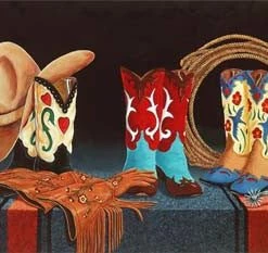 TXLC Custom Tile Western Art Tile: Artist Doreman Burns "Western Classic"