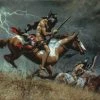 TXLC Custom Tile Western Art Tile: Artist Frank McCarthy "When Omens Turn Bad"