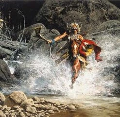 TXLC Custom Tile Made In The USA For Home Western Art Tile: Artist Frank McCarthy "Whirling He Raced To Meet The Challenge"