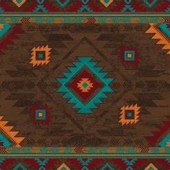 American Dakota Textiles Decor Voices Collection: Whiskey River Turquoise Area Rugs