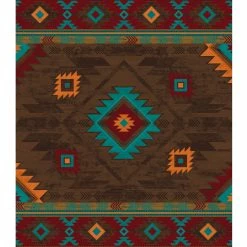American Dakota Textiles Decor Voices Collection: Whiskey River Turquoise Area Rugs
