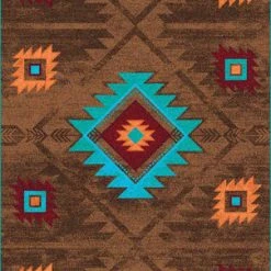 American Dakota Textiles Decor Voices Collection: Whiskey River Turquoise Area Rugs