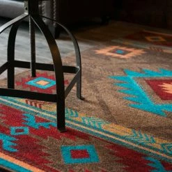 American Dakota Textiles Decor Voices Collection: Whiskey River Turquoise Area Rugs