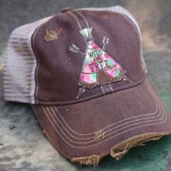 Ladies' Original Cowgirl Clothing Cap: Teepee Wild And Free
