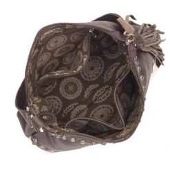 American West Handbags Ladies' American West Handbag Wild Horses Collection: Leather Zip Top Shoulder Hair On Hide