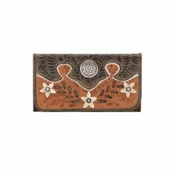 American West Handbags American West Handbag Desert Wildflower Collection: Leather Tri-Fold Western Wallet