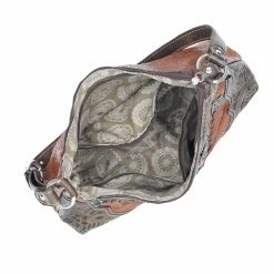 American West Handbags American West Handbag Desert Wildflower Collection: Leather Western Zip Top Shoulder Bag Ladies'