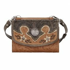 American West Handbags Ladies' American West Handbag Desert Wildflower Collection: Leather Western Crossbody Bag And Wallet