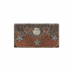 American West Handbags American West Handbag Desert Wildflower Collection: Leather Tri-Fold Western Wallet