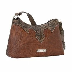 American West Handbags American West Handbag Desert Wildflower Collection: Leather Western Zip Top Shoulder Bag Ladies'