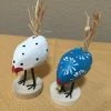 Edith Herbert John Folk Art Navajo Hand Carved XSmall Pecking Chickens Decor