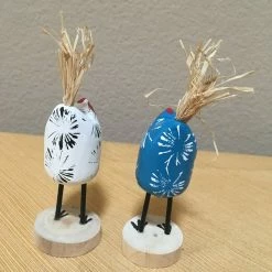Edith Herbert John Decor Folk Art Navajo Hand Carved XSmall Standing Chickens